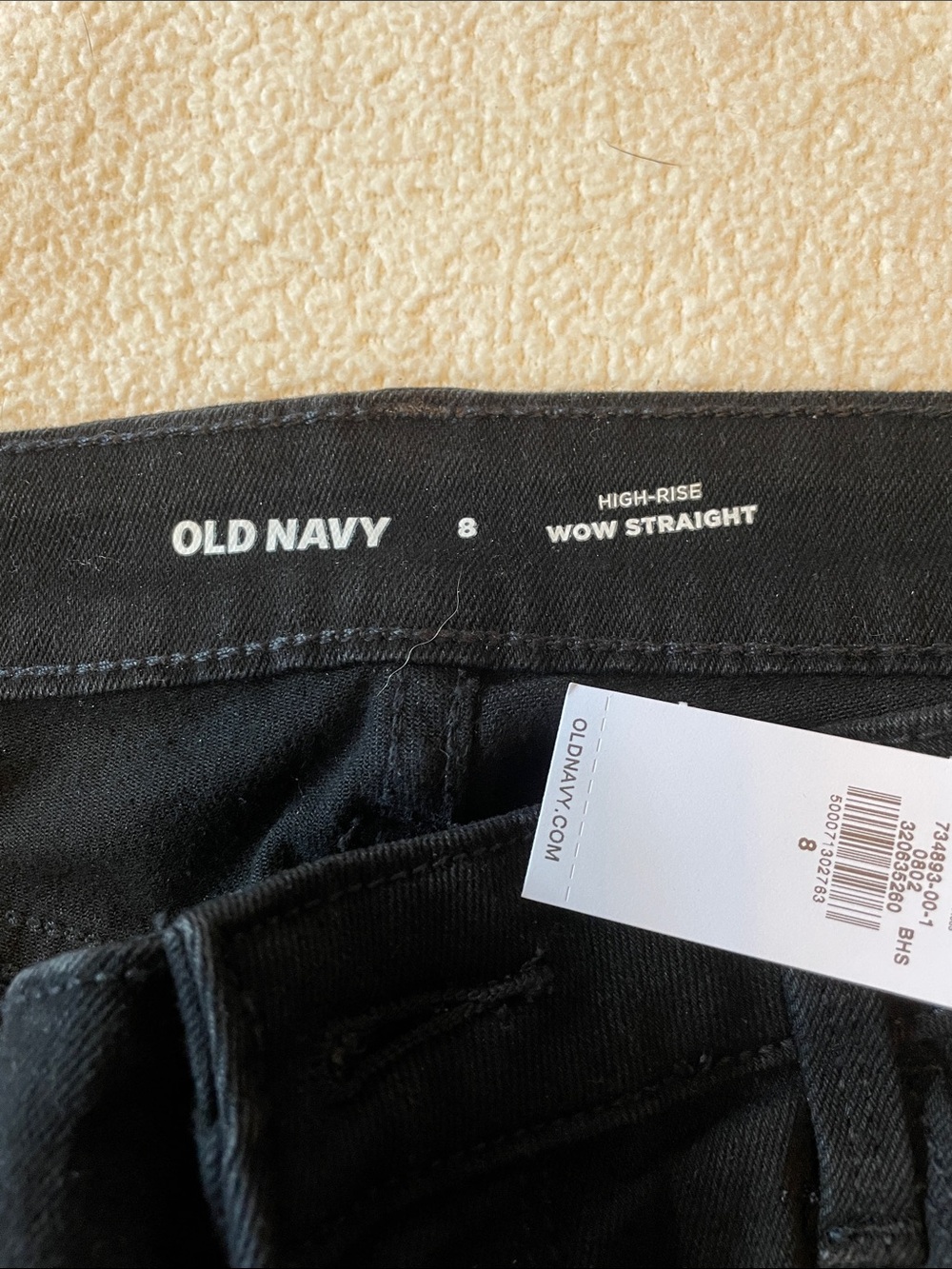 Old Navy High-Rise Wow Straight Jeans — Black